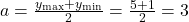 a=\frac{y_\text{max}+y_\text{min}}{2}=\frac{5+1}{2}=3