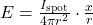 E=\frac{I_{\text{spot}}}{4\pi r^2}\cdot \frac{x}{r}