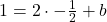 1=2\cdot -\frac{1}{2}+b