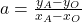 a=\frac{y_A-y_O}{x_A-x_O}