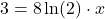 3=8\ln(2)\cdot x