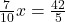 \frac{7}{10}x=\frac{42}{5}