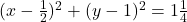 (x-\frac{1}{2})^2+(y-1)^2=1\frac{1}{4}
