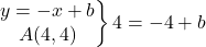 \left.\begin{matrix}y=-x+b\\ A(4,4)\end{matrix}\right\} 4=-4+b