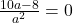 \frac{10a-8}{a^2}=0