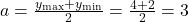 a=\frac{y_\text{max}+y_\text{min}}{2}=\frac{4+2}{2}=3