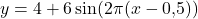 y=4+6\sin(2\pi(x-0{,}5))