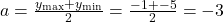 a=\frac{y_\text{max}+y_\text{min}}{2}=\frac{-1+-5}{2}=-3