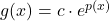 g(x)=c\cdot e^{p(x)}