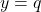 y=q