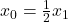 x_0=\frac{1}{2}x_1