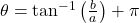 \theta =\tan^{-1}\left(\frac{b}{a}\right)+\pi