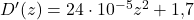 D'(z)=24\cdot 10^{-5}z^2+1{,}7