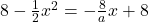 8-\frac{1}{2}x^2=-\frac{8}{a}x+8